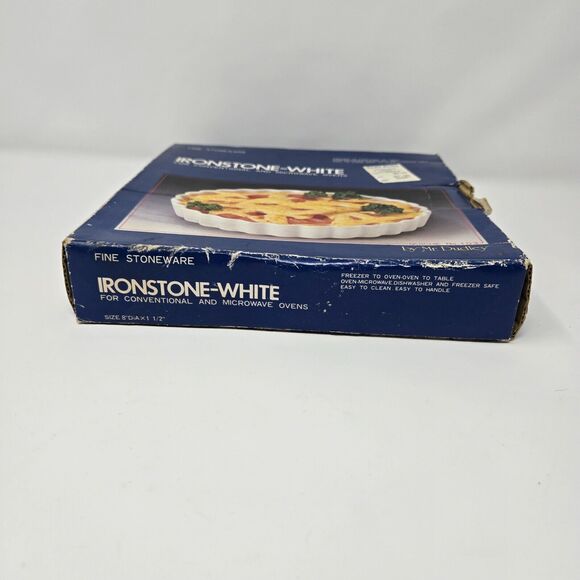 Mr. Dudley Ironstone White Quiche Dish for Microwave‎ Conventional Ovens 8" D - Picture 7 of 9